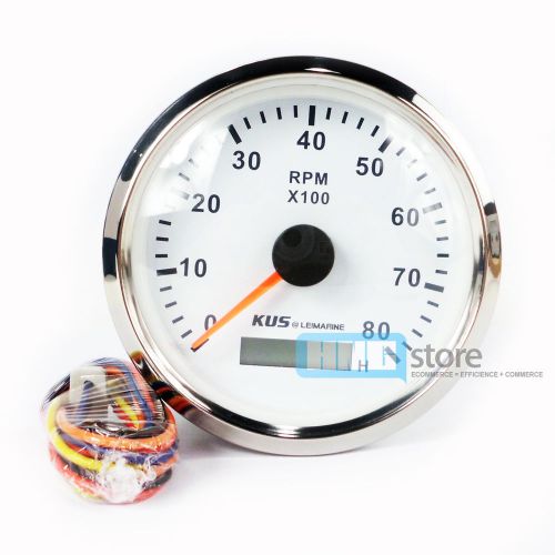 Kus stainless steel bezel boat tachometer &amp; hourmeter 12v/24v marine 8000 rpm