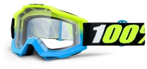 100% accuri pegasus mx goggles black/blue/yellow/clear lens