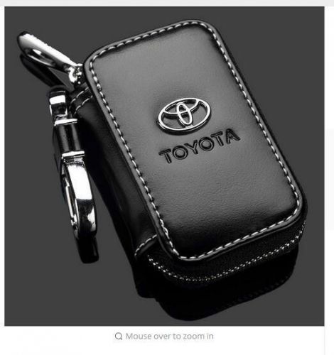 New black car leather car key chain key case key bag key holder for toyota