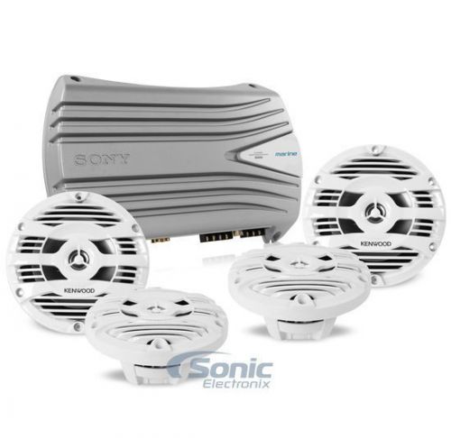 600w marine amplified speaker set: 2 pairs of kenwood kfc-1653mrw + sony xm-604m