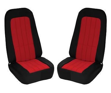 1970-1978 corvette neoprene seat covers - black - red insert