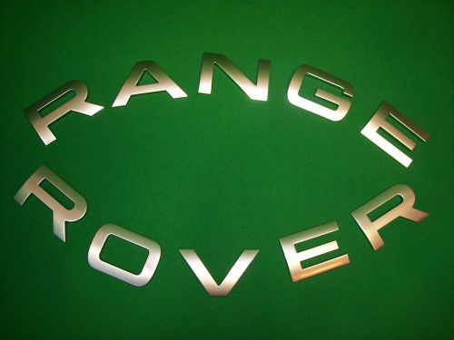 Range rover oem silver letters hood or trunk hatch emblem badge nameplate