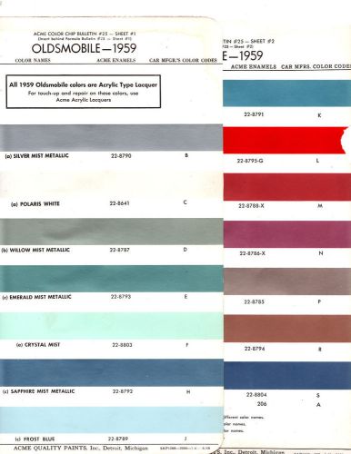 1959 oldsmobile dynamic super 88 98 59 paint chips acme 3