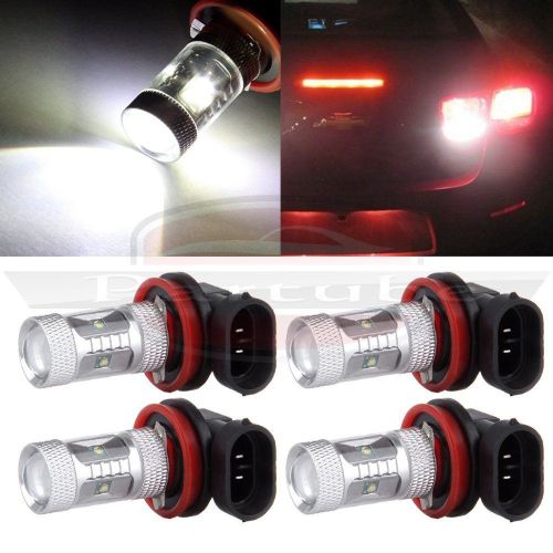 4x 60w white h11 h8 bulb cree 6smd 3535 chip led drl drving darytime light lamp