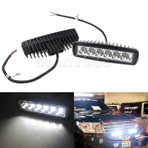 2x 6 inch 18w spot led work light car truck boat driving fog offroad suv 4wd bar