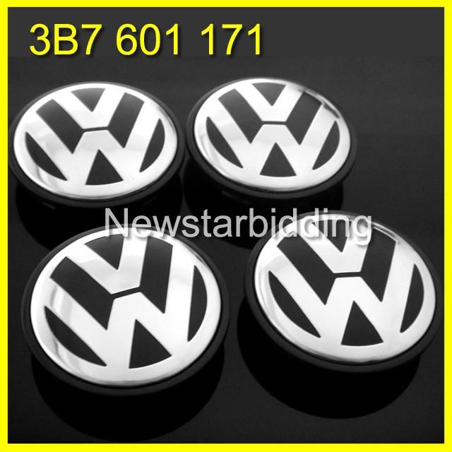 Set of 4 vw emblem jetta passat polo golf quality wheel center hub cap 3b7601171