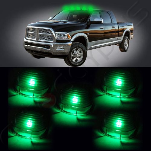 5x smoke cab roof marker running cover+5xgreen t10 6smd led lights for truck 4x4