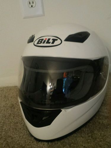 Bilt fusion full-face motorcycle helmet white xl x large shield vents dot