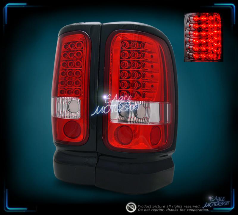 1994-2001 dodge ram led red clear tail lights driver passenger rear lamps