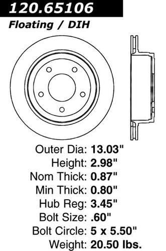 Centric 120.65106 rear brake rotor/disc-premium rotor-preferred