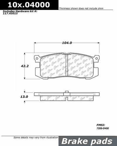 Centric 105.04000 brake pad or shoe, rear