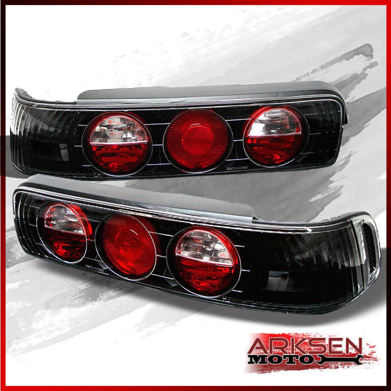 Jdm black 90-93 acura integra coupe 2dr tail brake lights lamps pair left+right