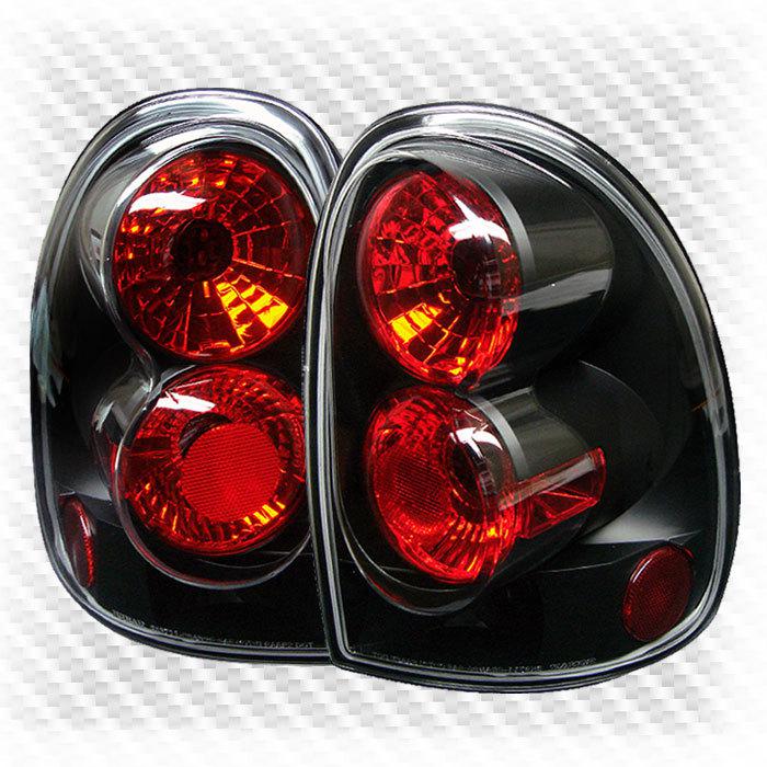 96-00 dodge grand caravan 98-03 durango black tail lights rear brake lamp set