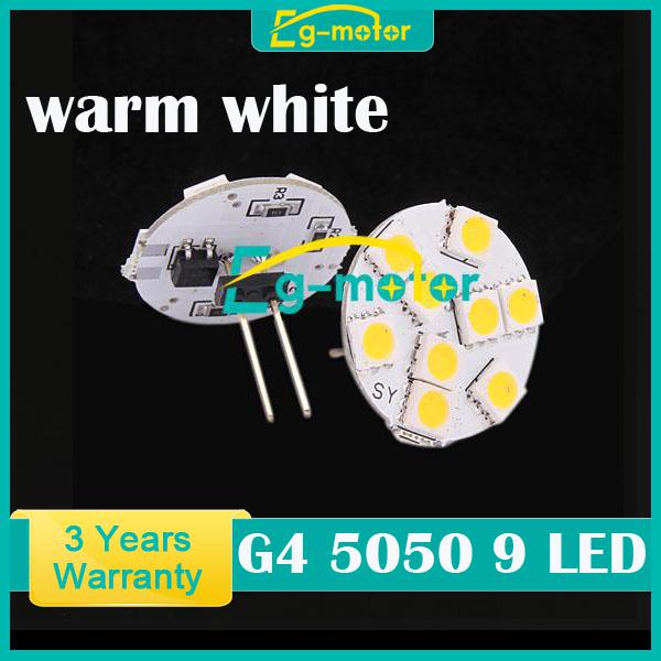 G4 warm white 9 smd led 5050 car cabinet spot marine bulb lamp light bulbs  x2