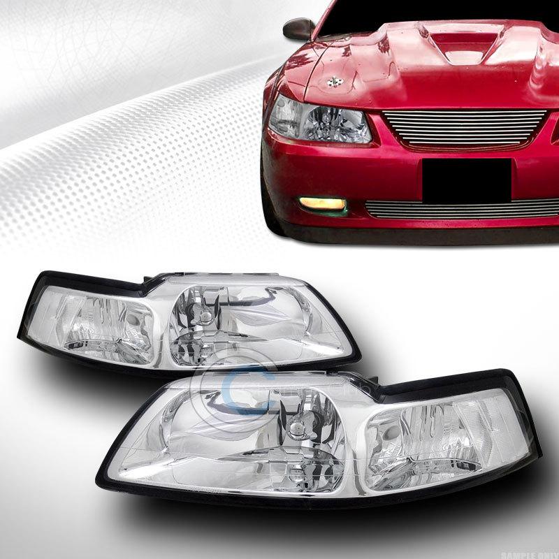 Crystal chrome clear head lights lamps signal left+right dy 99-04 ford mustang