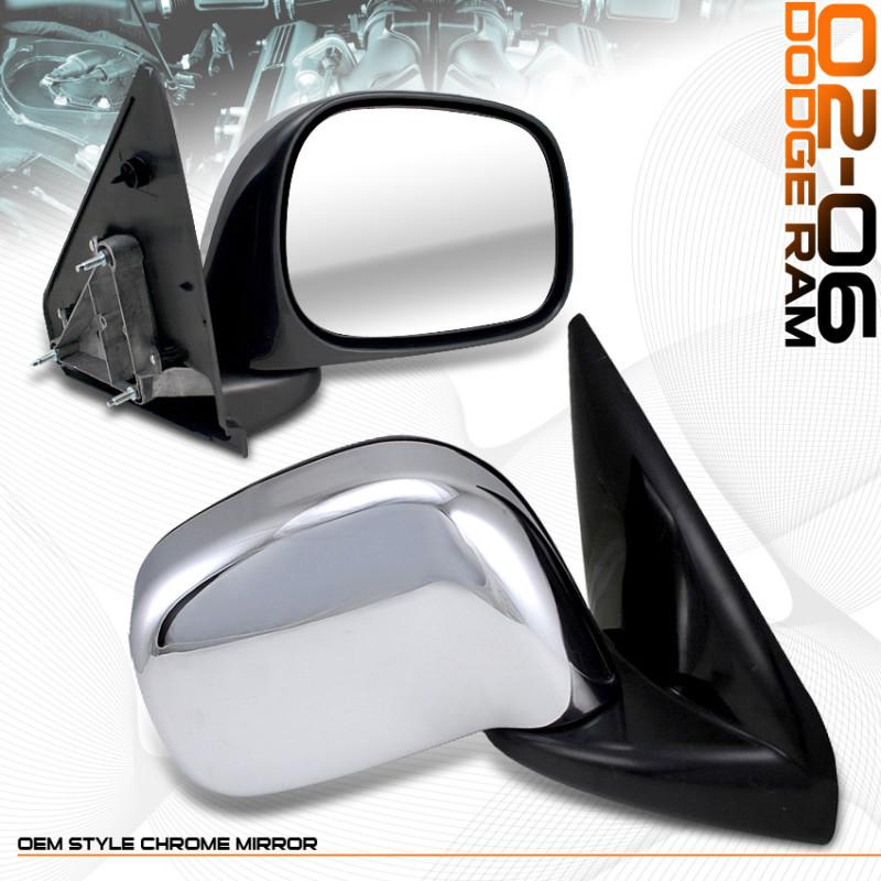 2002-2006 dodge ram 3500 pickup chrome manual side mirror exterior left right