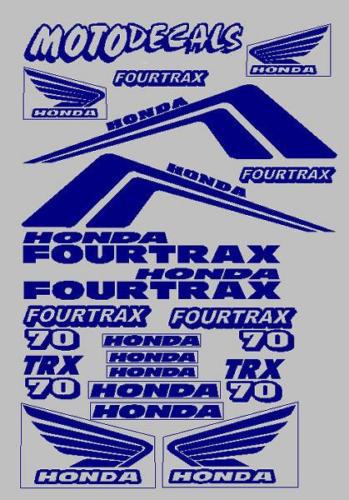 Decals stickers graphics kit honda fourtrax trx70 trx 70 tank fender blue