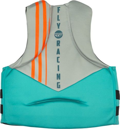 Fly racing adult neoprene flotation life vest teal/gray lg