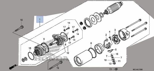 Honda 2001-2010 goldwing gl starter motor assembly  31200-mca-003 new oem