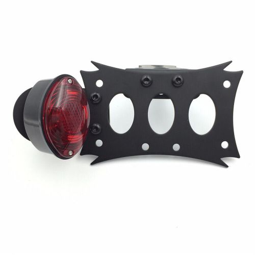 Black license bracket &amp; oval-shaped tail light fit harley touring bobber chopper