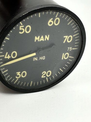 Aircraft manifold pressure gauge 10-75&#034; hg 3&#034; type mb-1 mil-g-8360 aw-3-10-a