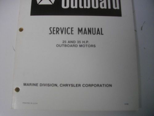 1982 chrysler outboard factory service manual ob3870 25 and 35 hp motors