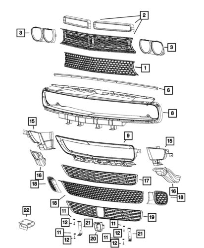 Genuine mopar grille reinforcement 68258751ab