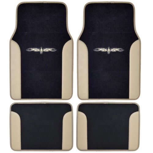 For subaru new flat cloth black and tan car seat covers floor mats full set