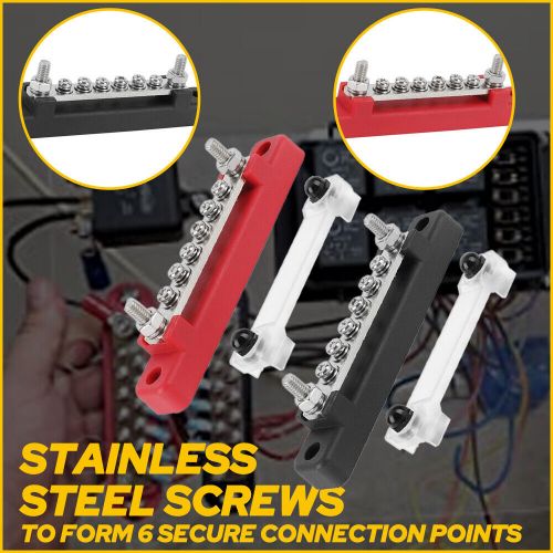 2x power distribution terminal block screws bar battery bus for marine/car/boat