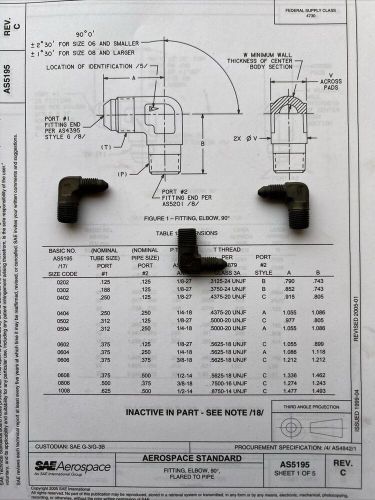 An822-2, elbow-flared tube and pipe thread,90deg. steel, -2an to 1/8-27 npt