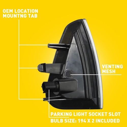 Amber lens corner parking marker signal lights housings for 06-10 dodge charger