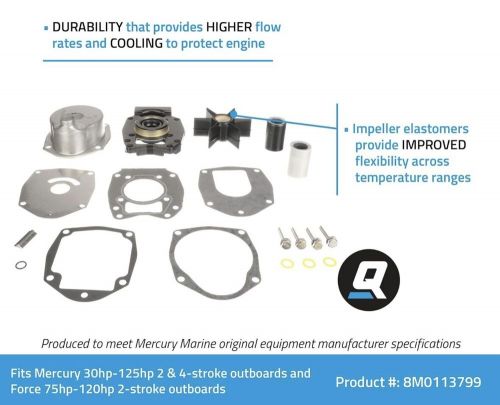 A10a mercury quicksilver 46-8m0113799 water pump repair kit oem new boat parts