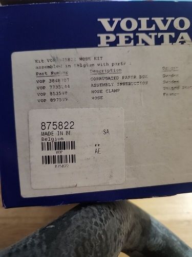 New in box genuine oem volvo penta water hose kit 875822 w/2 clamp 897599 hose#