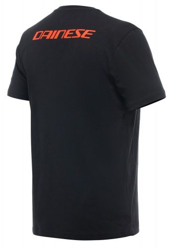 Dainese logo mens short sleeve t-shirt black/fluo red