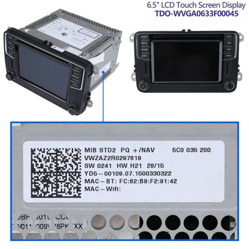 6.5&#039; lcd touch screen display for mib std2 nav 680 200 600 682g radio