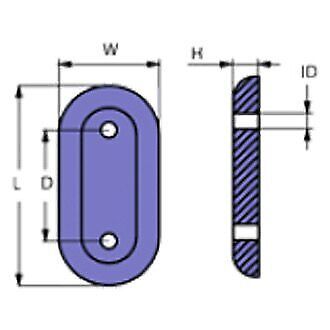 Martyr cmz24bsz 14&#034; l x 6.25&#034; w x 1.25&#034; h zinc oval hull plate anode