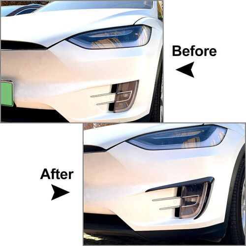 Front fog light lamp eyebrow cover trim kit carbon fiber fit tesla model x 15-20