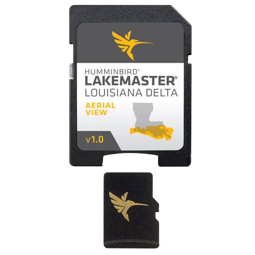 Humminbird lakemaster aerial satellite view louisiana delta micro card with sd