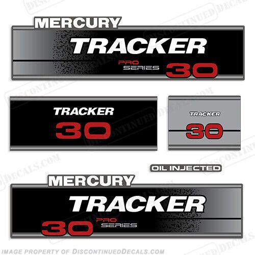 Fits mercury tracker 30hp pro series engine outboard motor decal kit 1994 - 1998