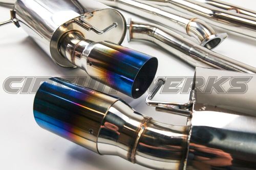 Bmw 335i 07 08 09 10 turbo catback exhaust with true titanium vibrant burnt tips