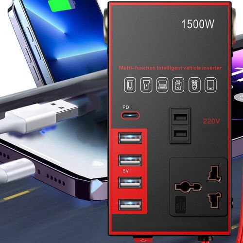 Powerful car power inverter 12v 24v with usb 3 0 fastener speed charging