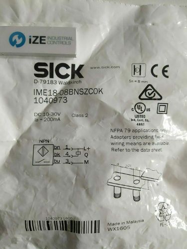 Ime18-08bnszc0k 1040973 sick inductive proximity sensors ime18-08bnszcok