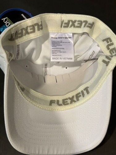 New unworn w/ tags porsche design flex fit classic crested white hat.