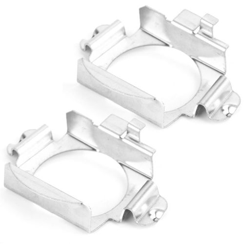 Pair of h7 led headlight bulbs adapter retainer holder for ‑ benz silver