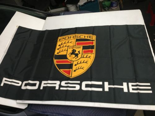 Porsche stuttgart black/yellow flag banner 35in x 60in (3’x5’) with two grommets