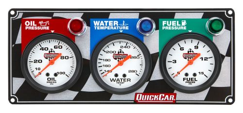 Quickcar racing 61-6012 gauge panel assembly silver face