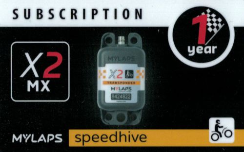 Mylaps x2 subscription 1-year renewal card for mx rechargeable transponder