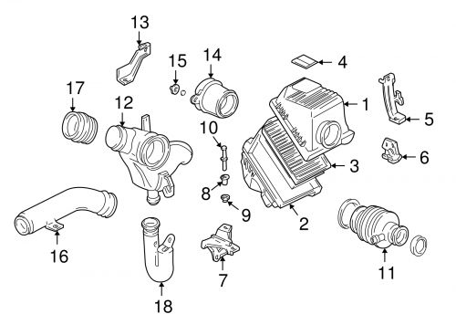 Genuine acura air cleaner body collar 17216-pn3-000