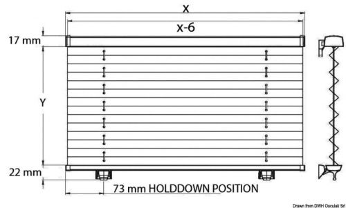 Oceanair skysol motion pleated shade blind roller for hatch porthole 350x400mm