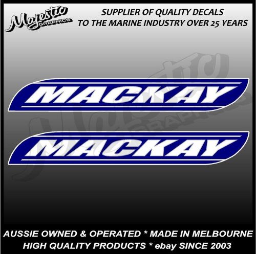 Mackay - boat trailers - 500mm x 70mm x 2  - dark blue - boat trailer decals